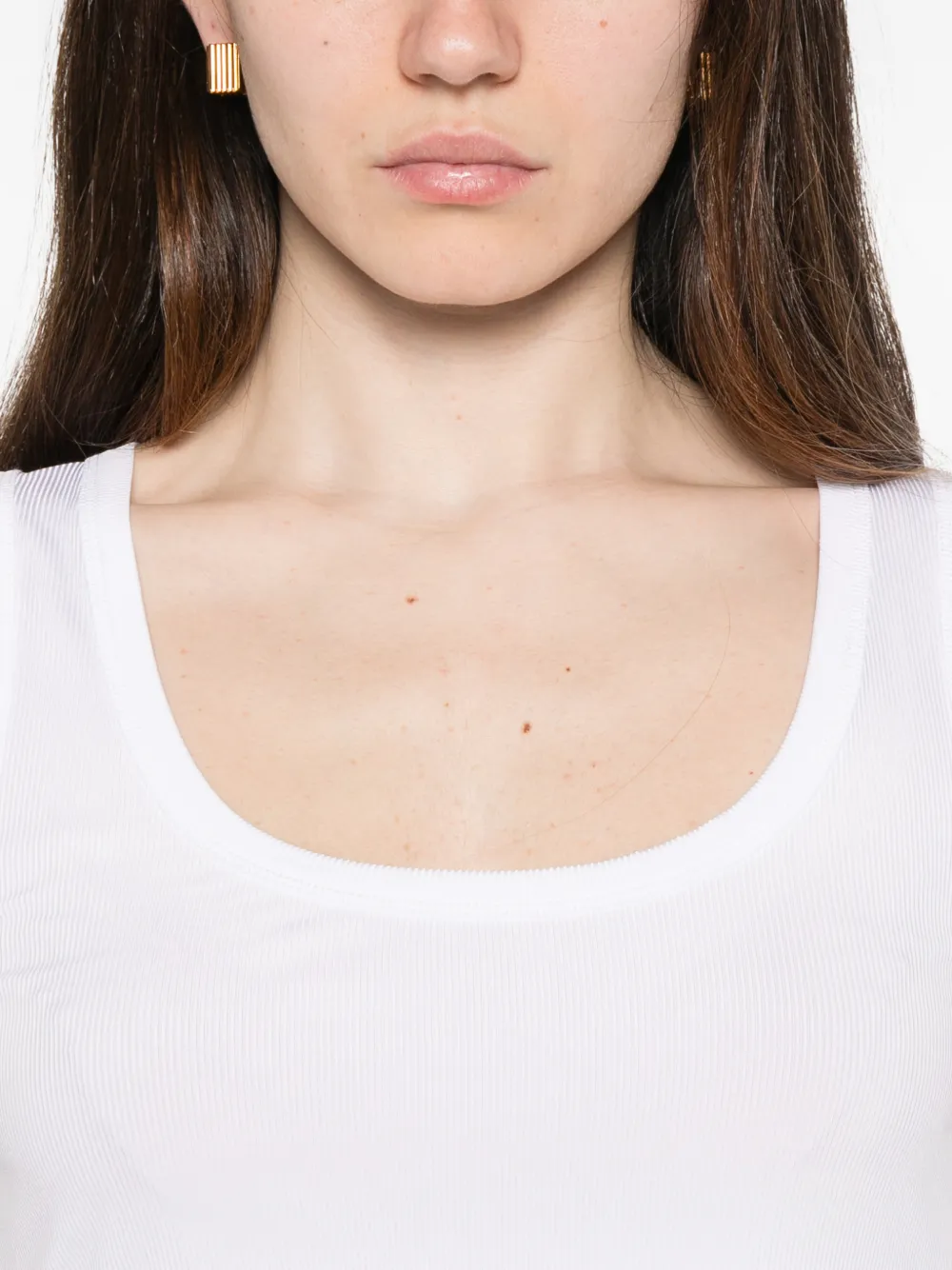 Marella Geribbelde tanktop Wit