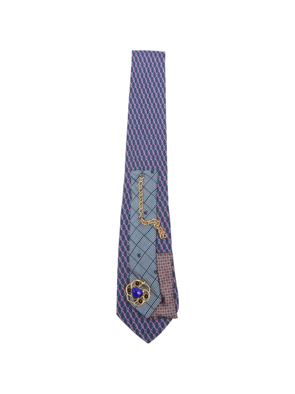 Pre-owned A.n.g.e.l.o. Vintage Upcycling X Stefania Bertoni Customised Hermès Tie In Blue