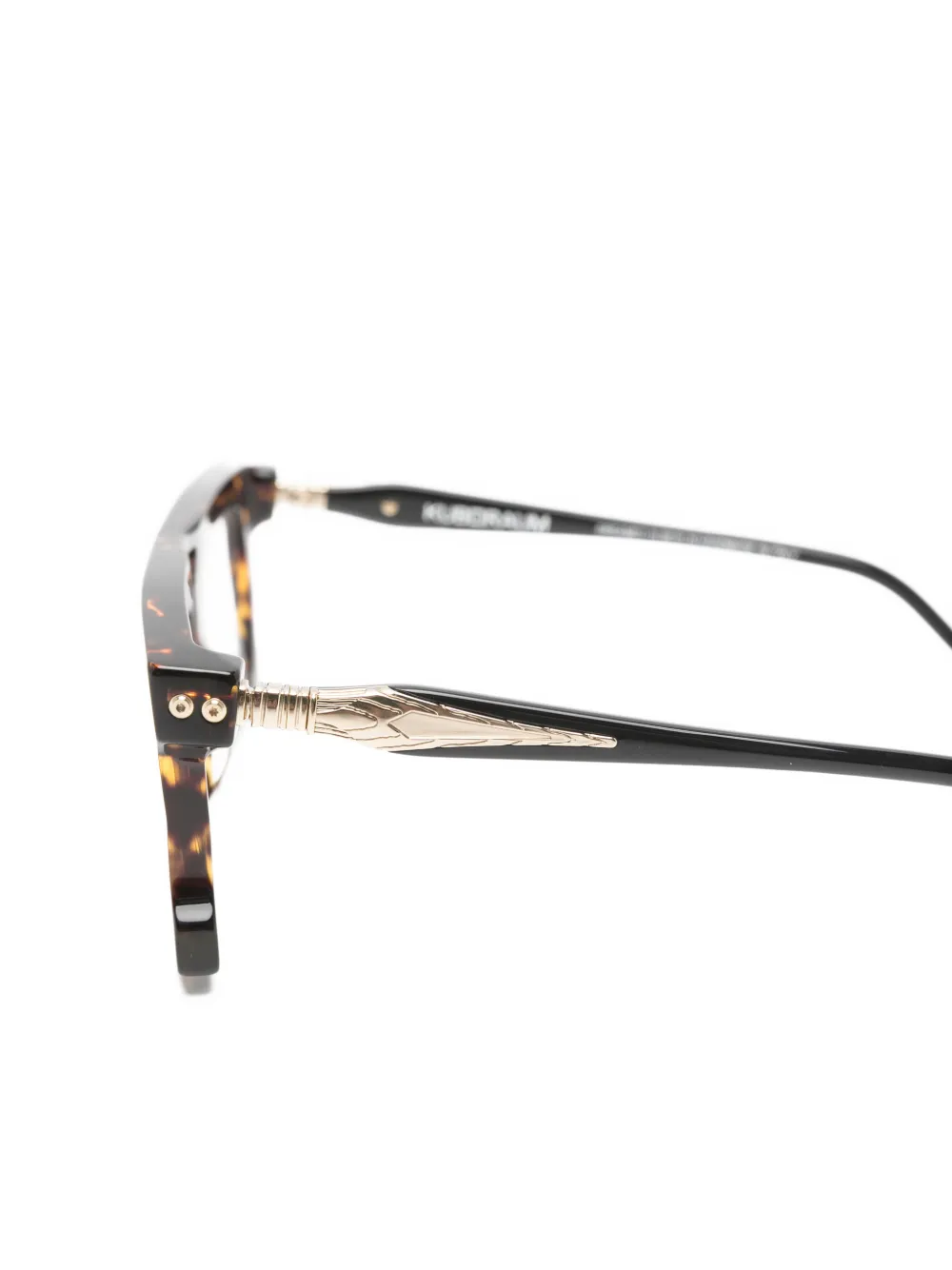 Kuboraum Bril met geometrisch montuur en patroon Bruin