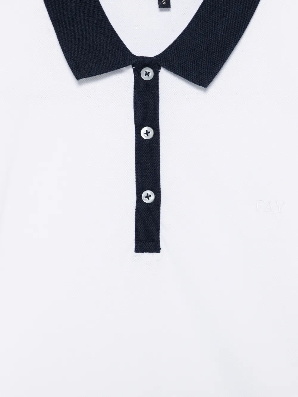  Fay Buttoned Collar Polo - White 