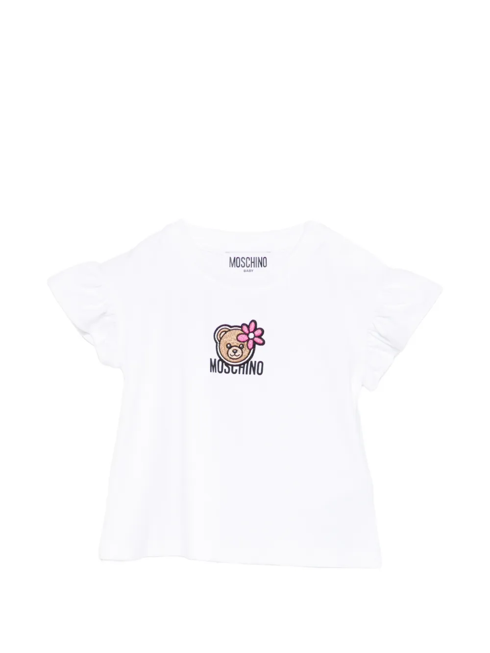 Moschino Kids ruffled T-shirt - Bianco