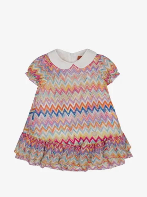 Missoni Kids vestido con motivo en zigzag y volantes