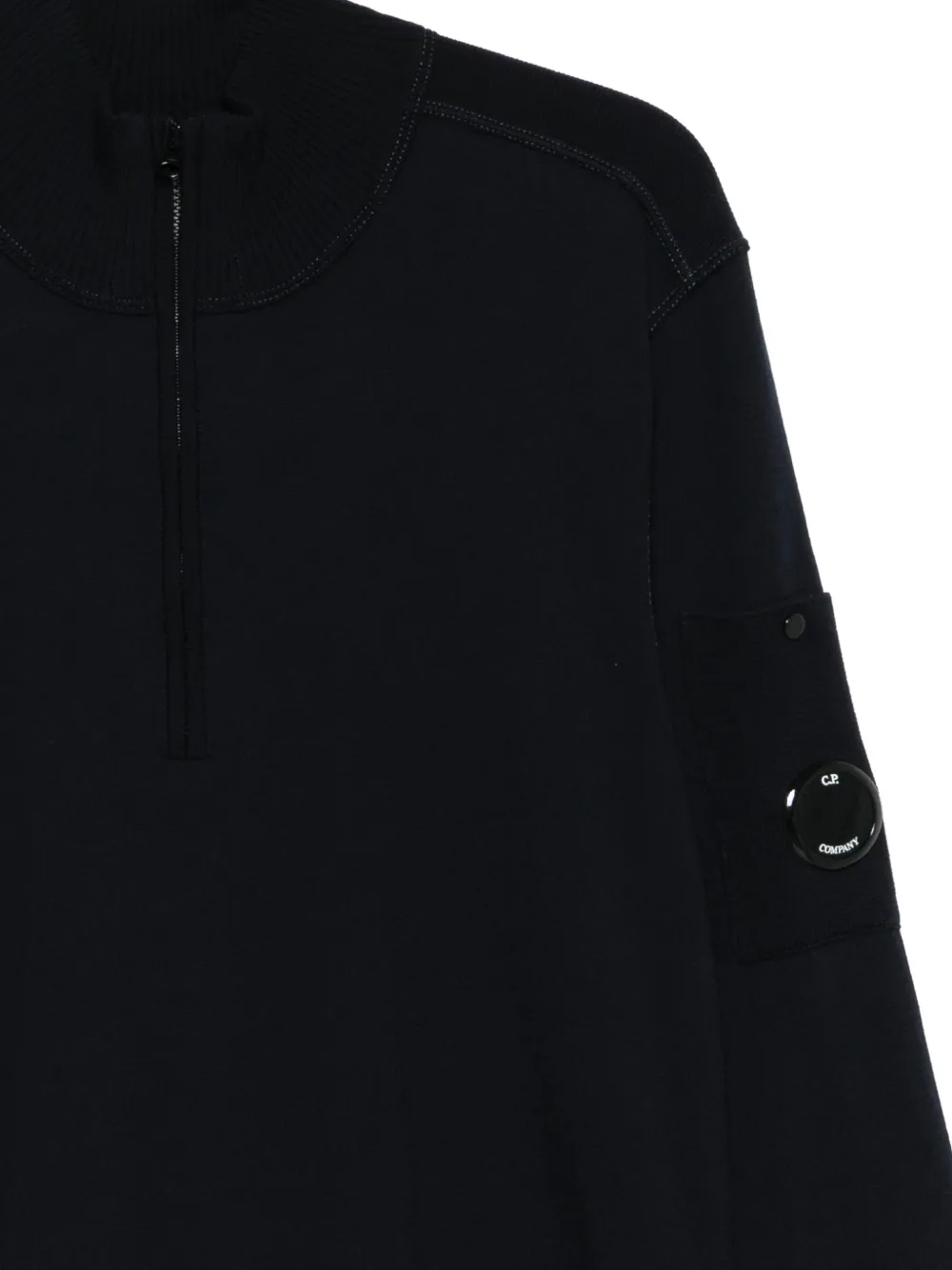 C.P. Company Sea Island trui met halve rits Blauw