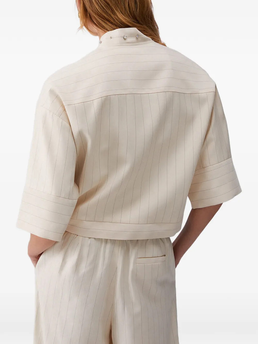 LIU JO Gestreept verfraaid jack Beige