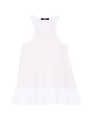 navy blue dress for baby girl Balmain Two-Tone Dress (4-14 Years) - Baby Clothing main image 1