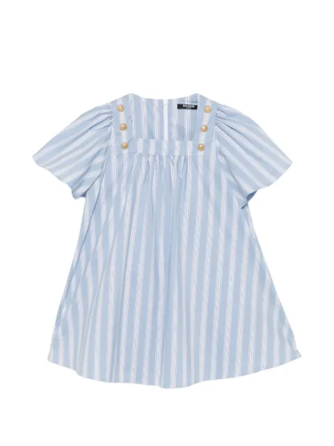 Balmain Kids vestido con motivo de rayas y botones