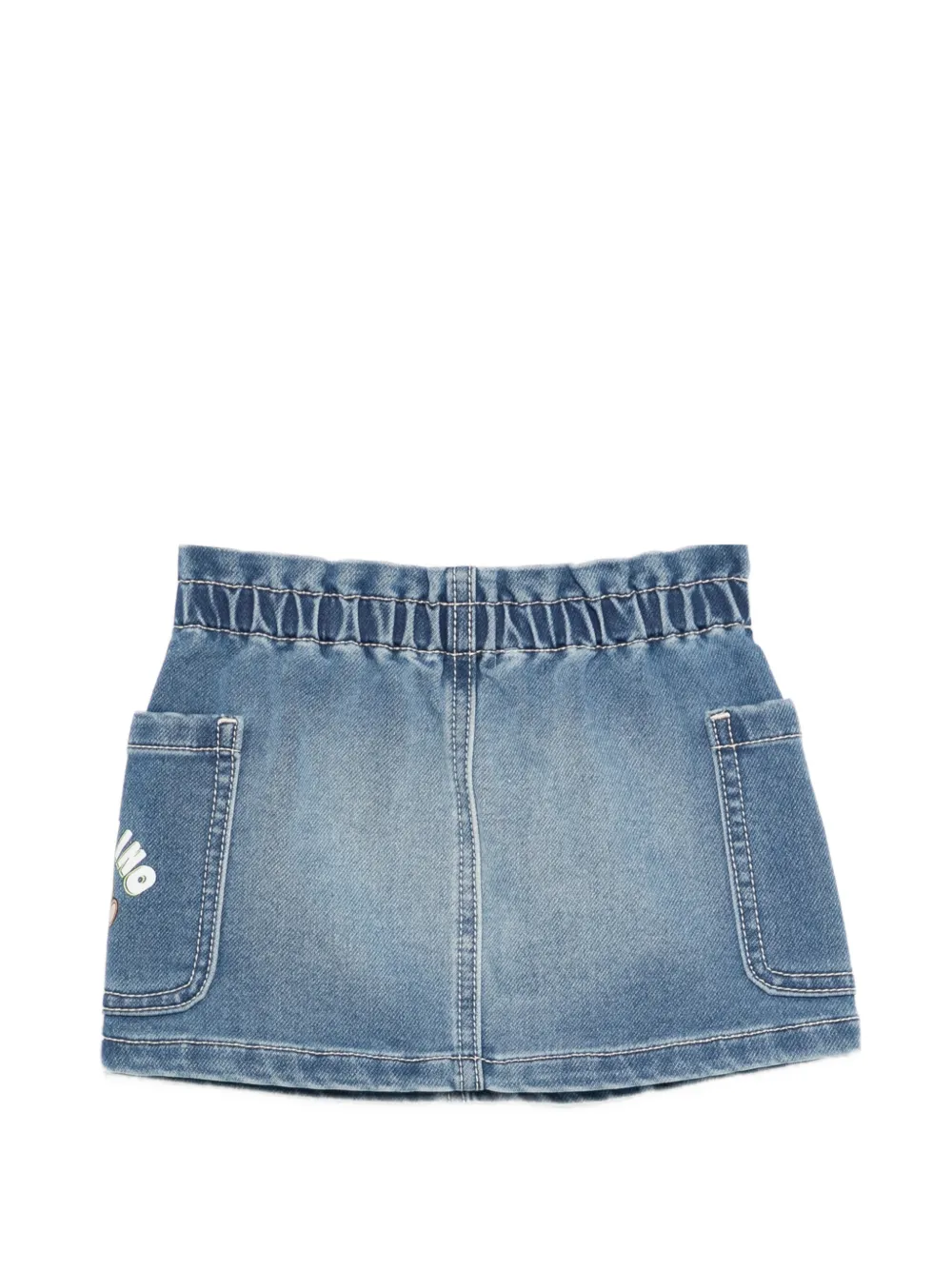Moschino Kids Rok met grafische zak Blauw