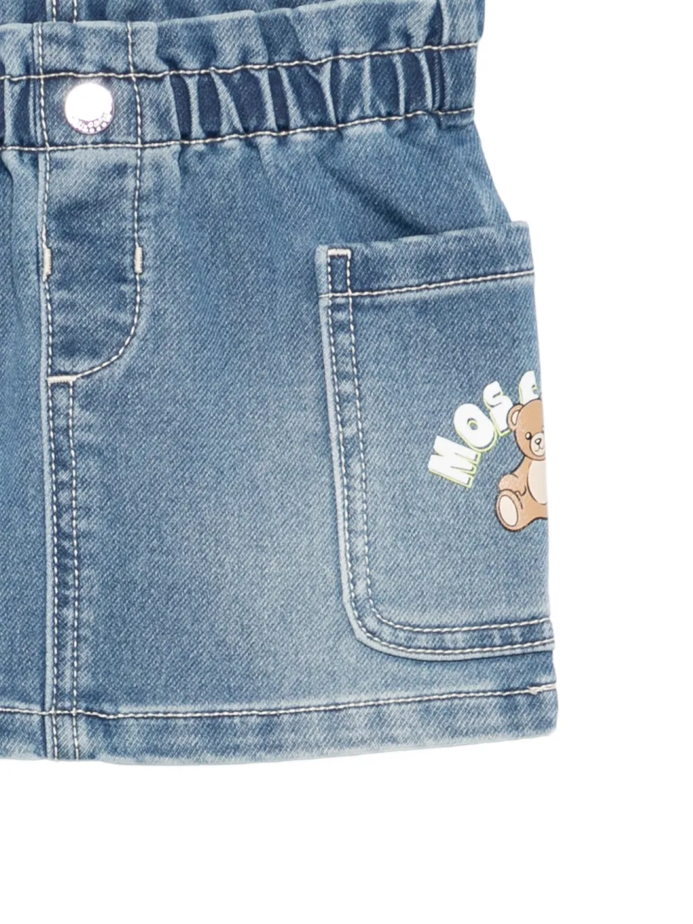 Moschino Kids Rok met grafische zak Blauw