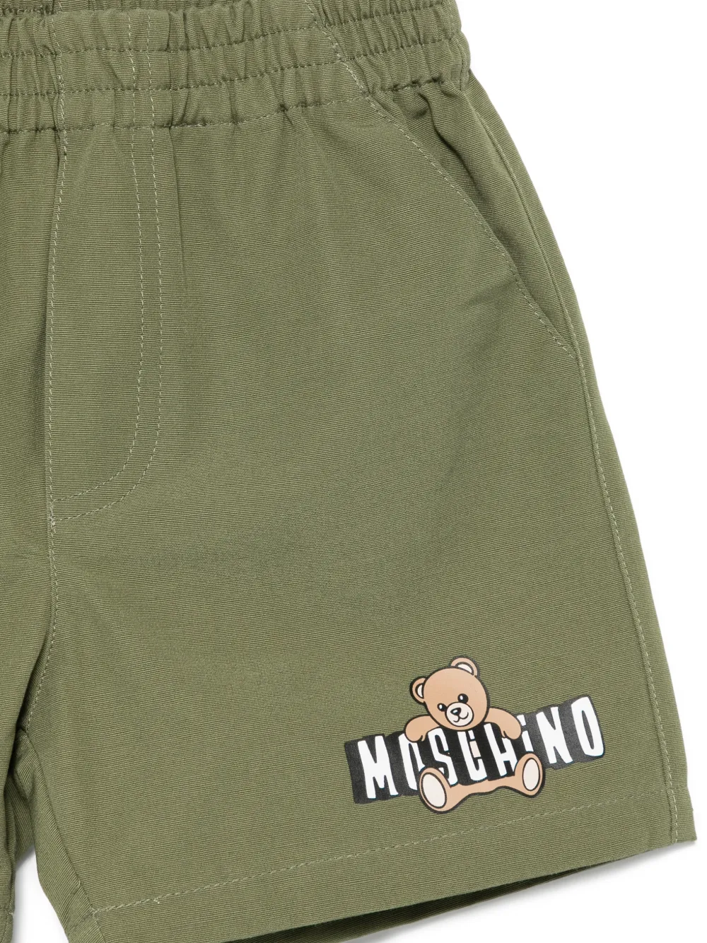 Moschino Kids Shorts met logo Groen