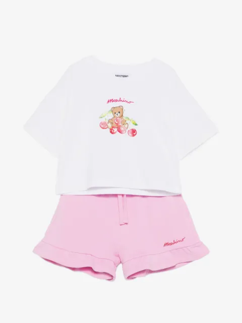 Moschino Kids Teddy Bear ruffled shorts set