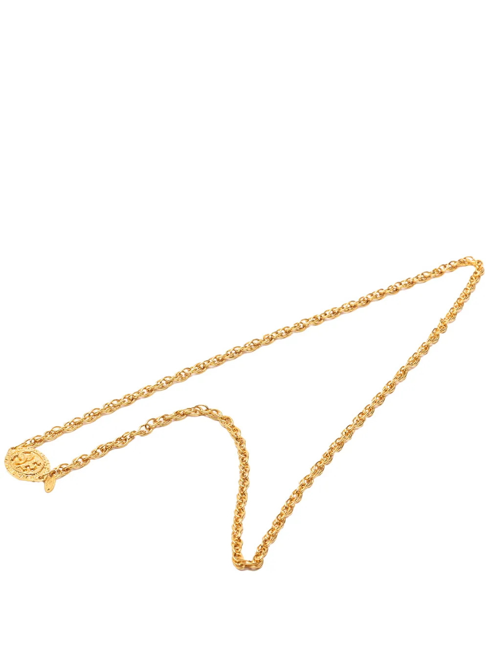 CHANEL Pre-Owned 1980-1990 Gold Plated CC Medallion Pendant necklace - Oro
