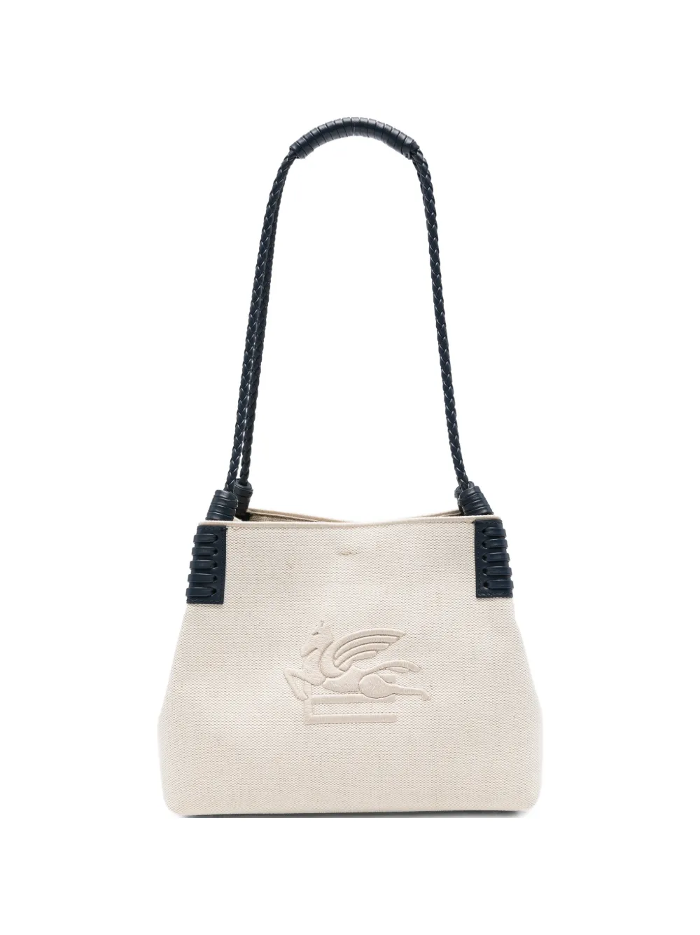 ETRO logo braided shoulder bag - Neutrals