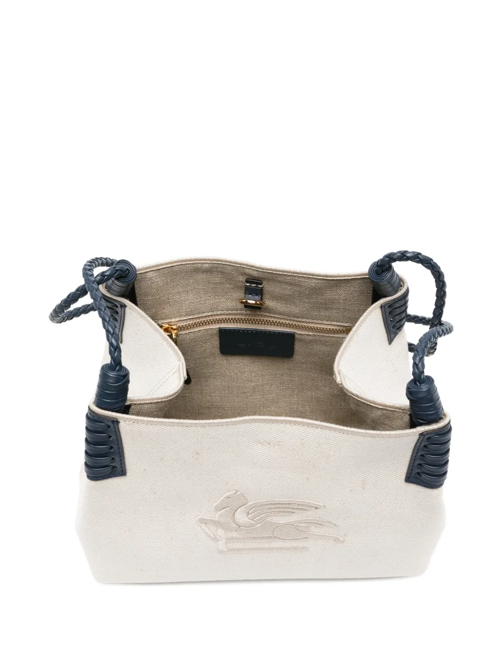 ETRO Kleine Canvas Libra shopper Beige
