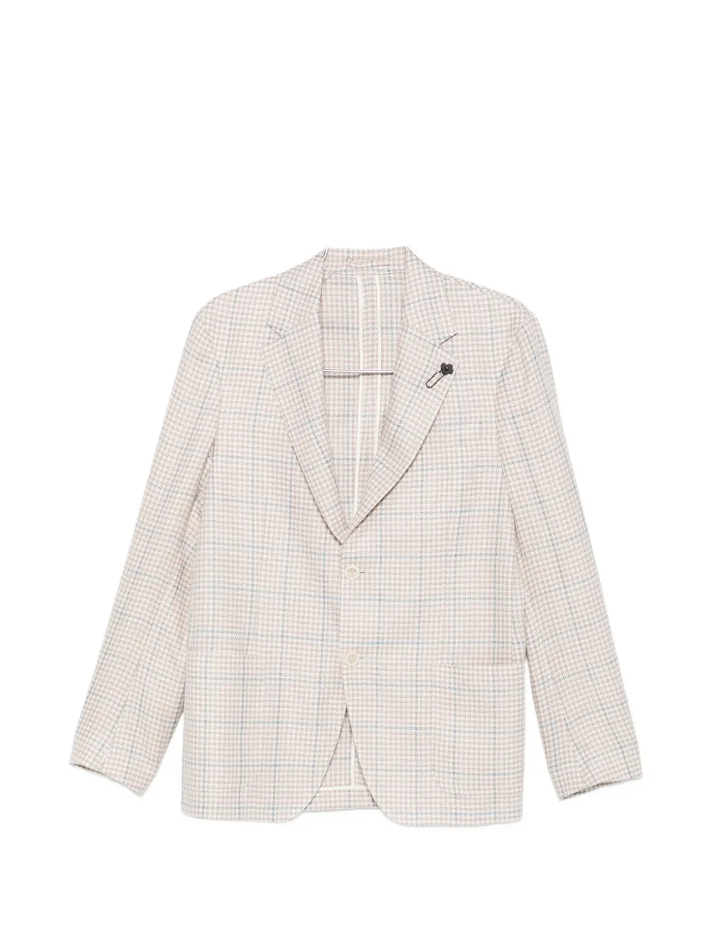 Lardini single-breasted checked blazer - Neutrals