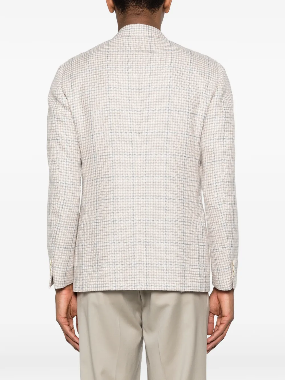 Lardini Geruite blazer met enkele rij knopen Beige