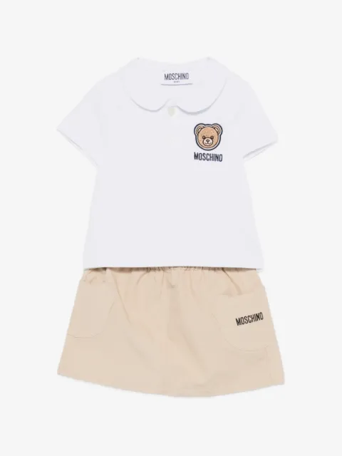 Moschino Kids teddy logo skirt sets (set of two)