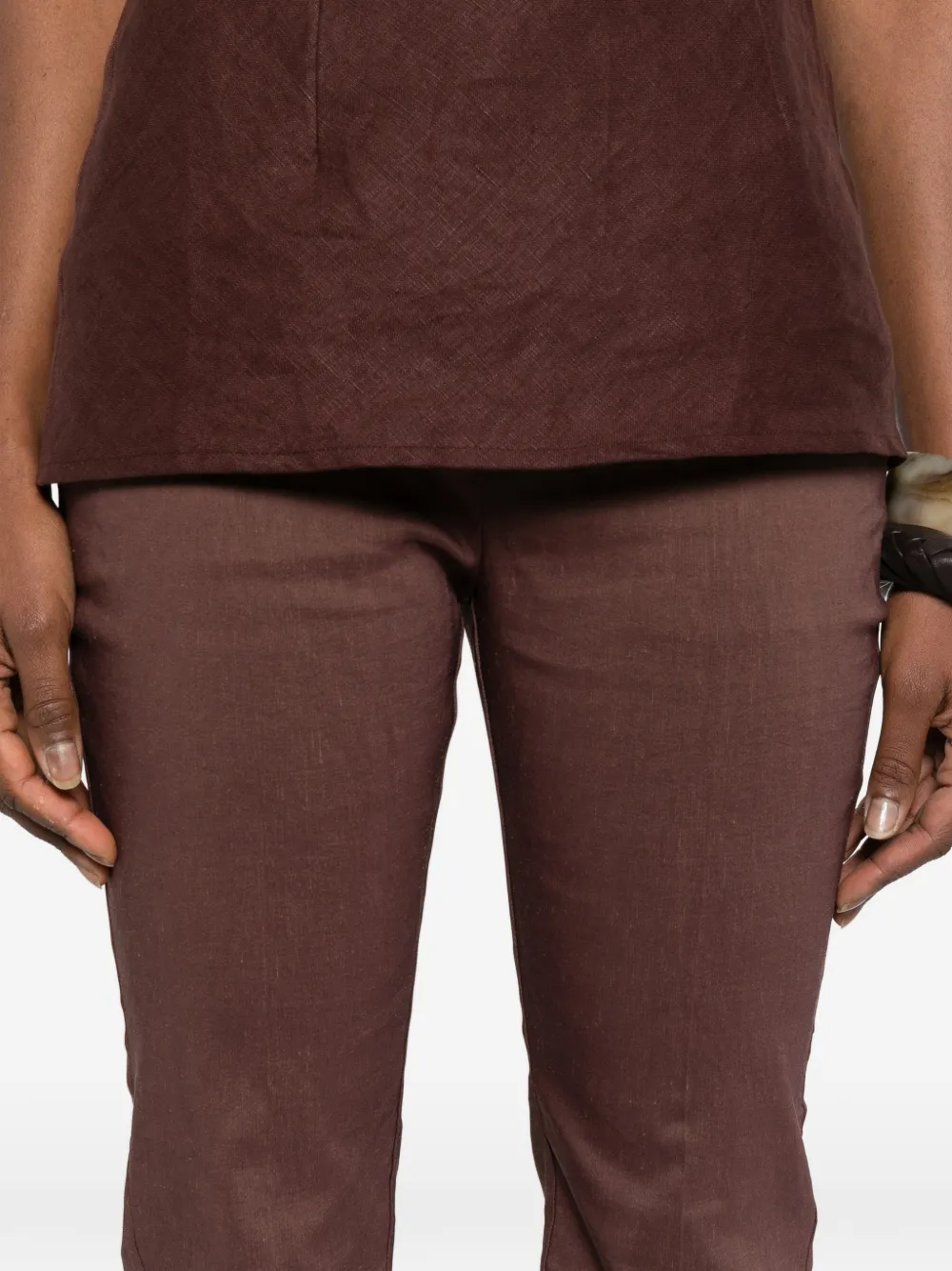 PINKO Broek met riemlussen Bruin