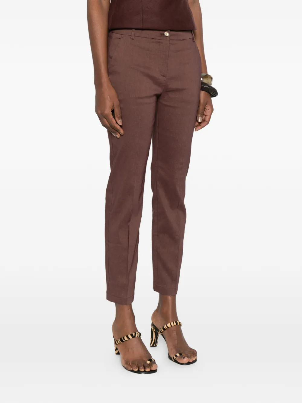 PINKO Broek met riemlussen Bruin