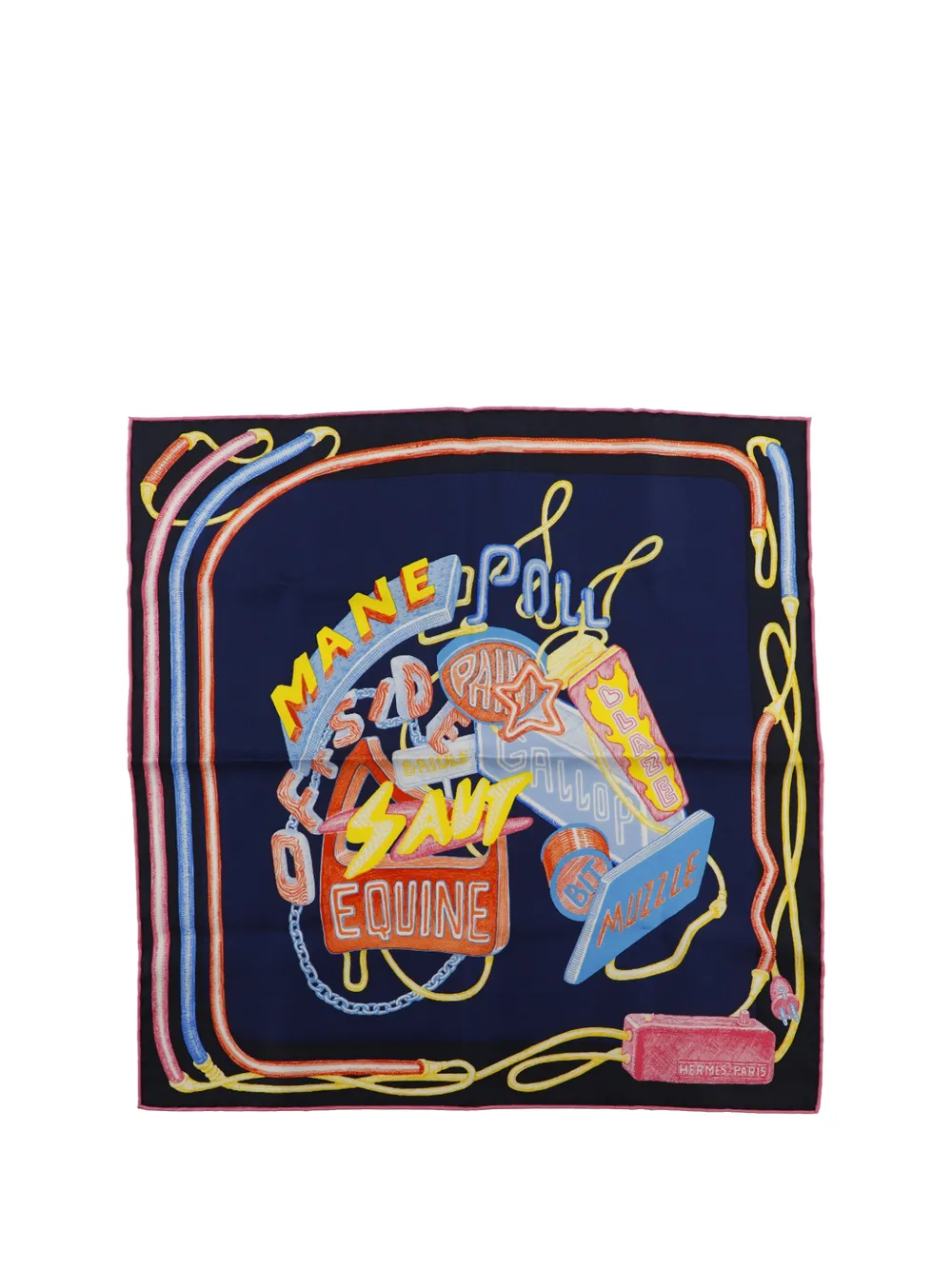 Hermès Pre-Owned 2000-2026 Gavroche Chevaloscope Neon Pointille Silk Scarf 45 scarves - Blu