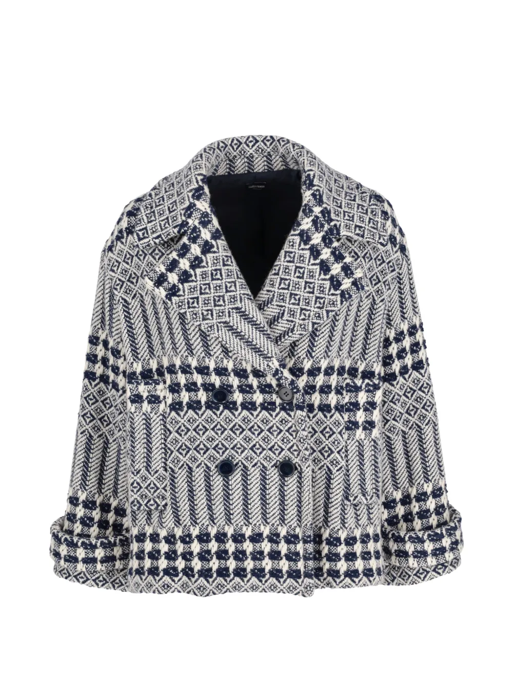 Piombo geometric double-breasted jacket - Blu