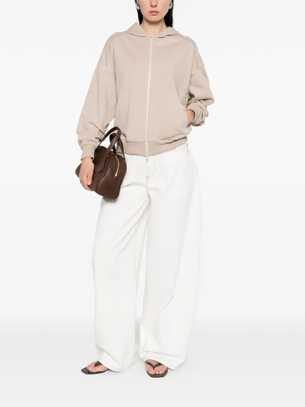 Brunello Cucinelli full-zip hoodie - Toni neutri