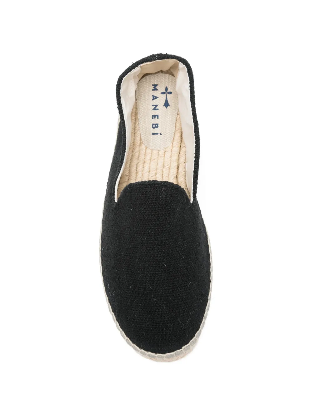 Manebi Coarse flat espadrilles Zwart