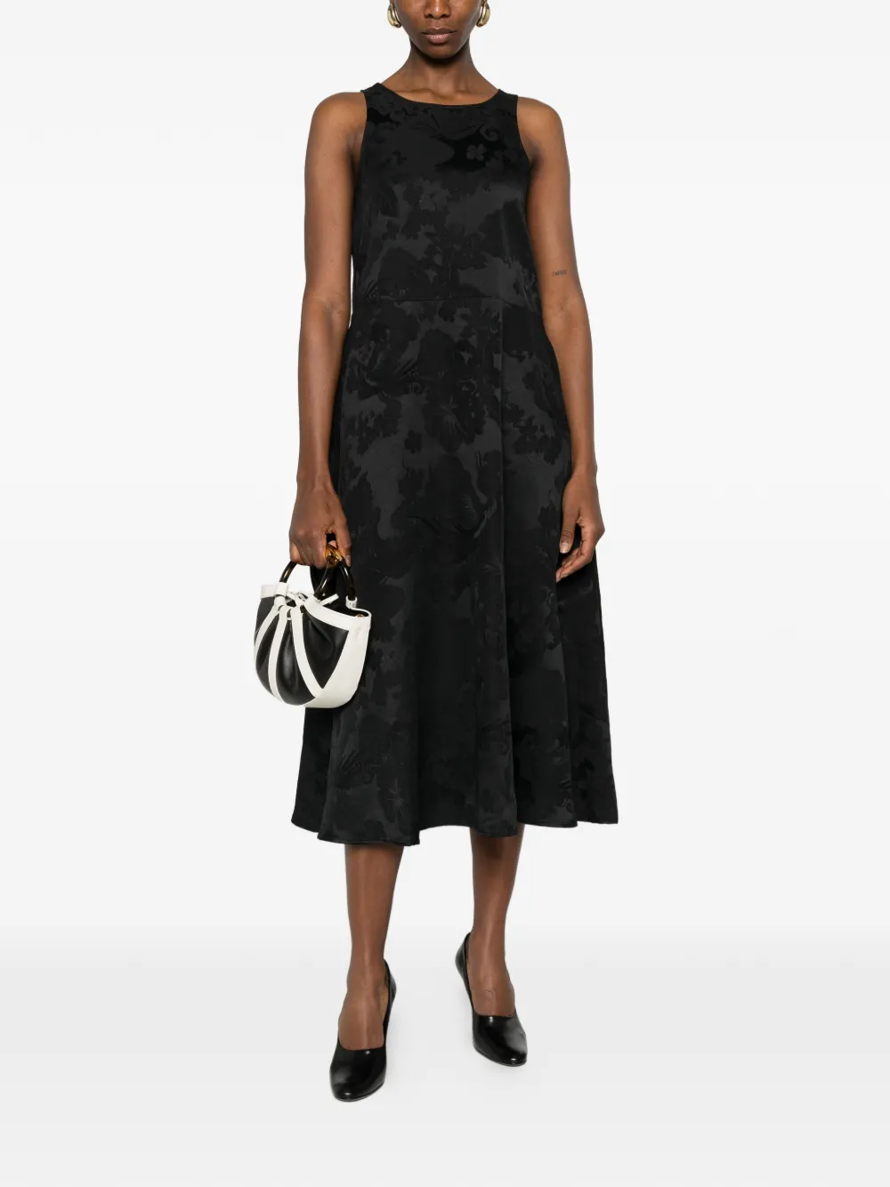  Psophia Floral Midi Dress - Black 