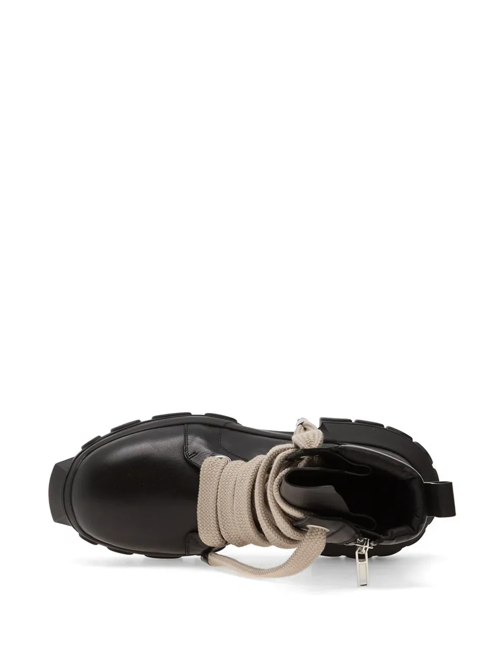 Rick Owens leather combat boots Zwart