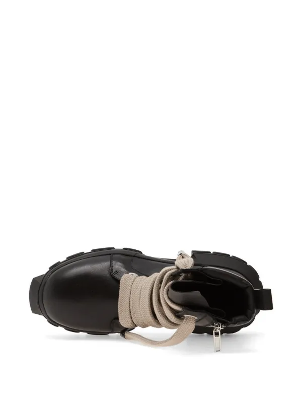 Rick Owens レザー コンバットブーツ | ブラック | FARFETCH JP