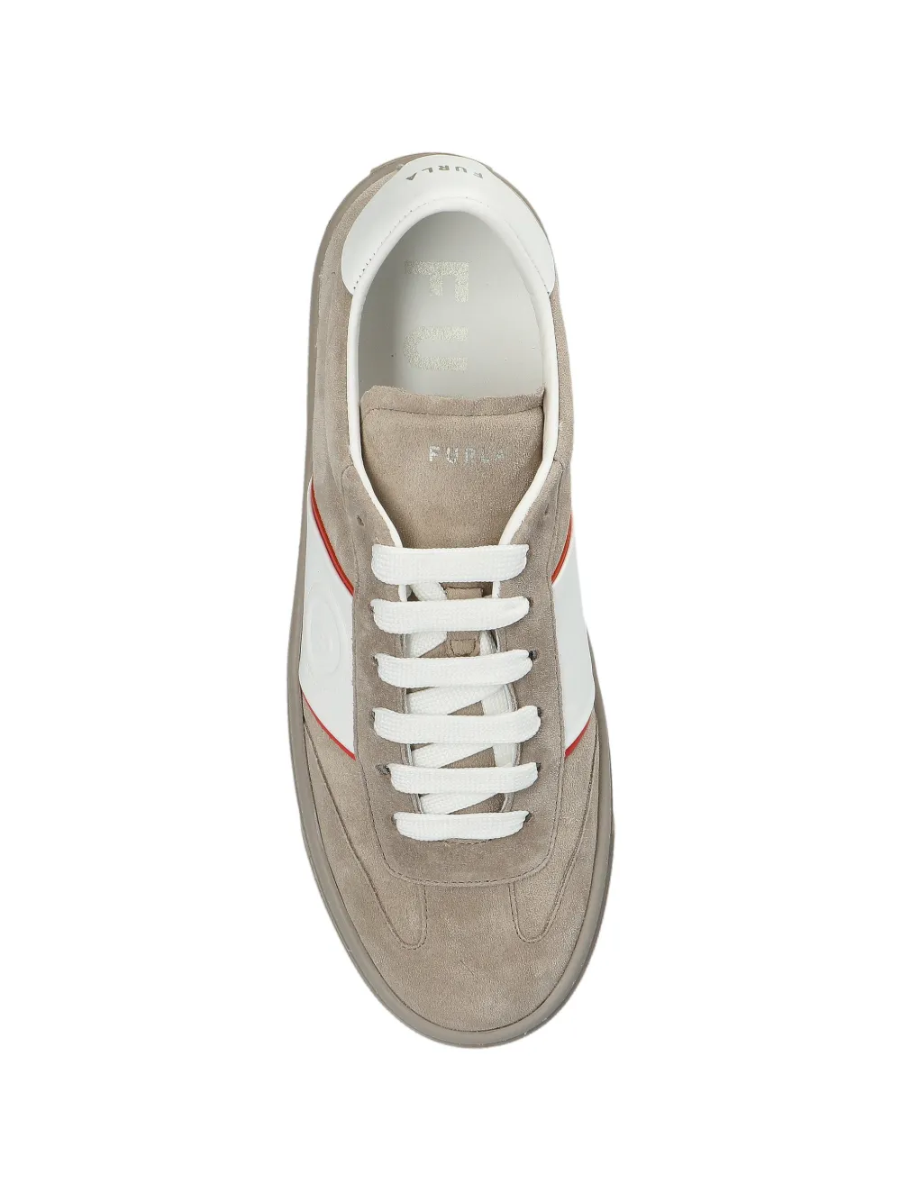 Furla Enjoy leren sneakers met streep-detail Beige
