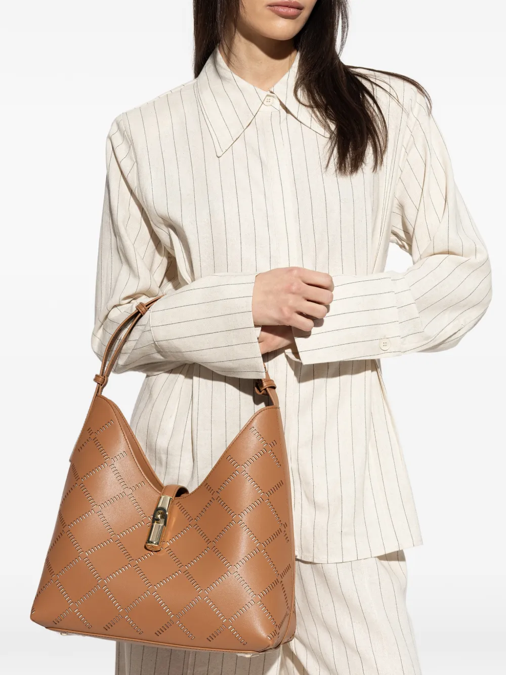 Medium Goccia Laser-Cut Shoulder Bag