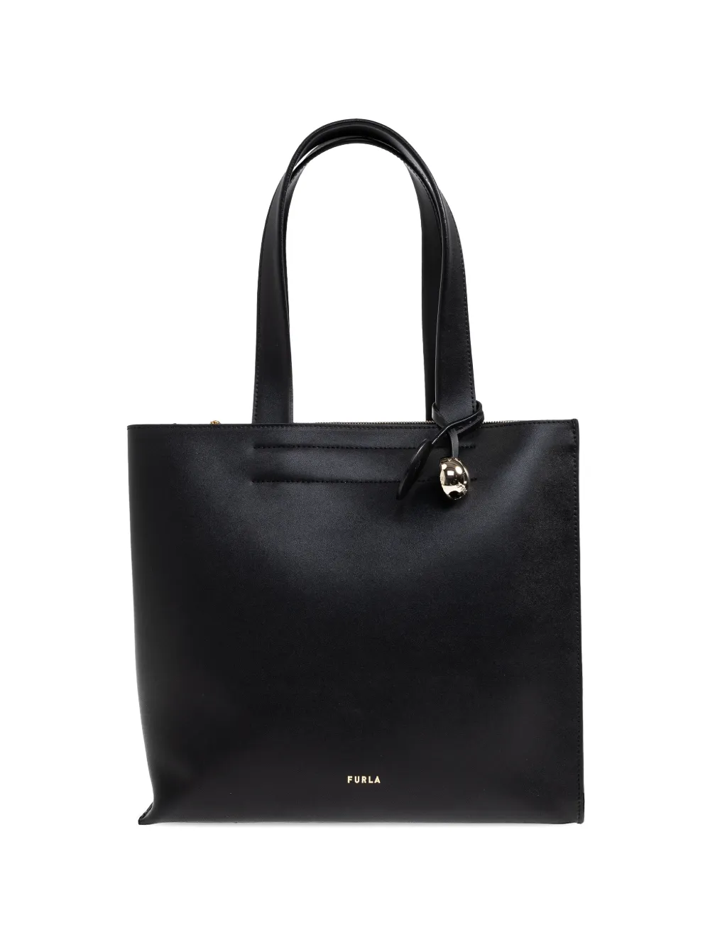Furla Divide top handle leather medium tote bag - Nero