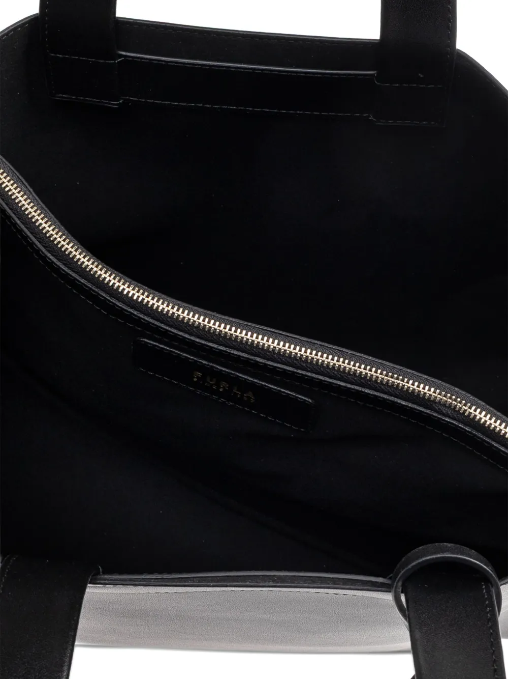 Furla Medium Divide leren shopper met handvat Zwart