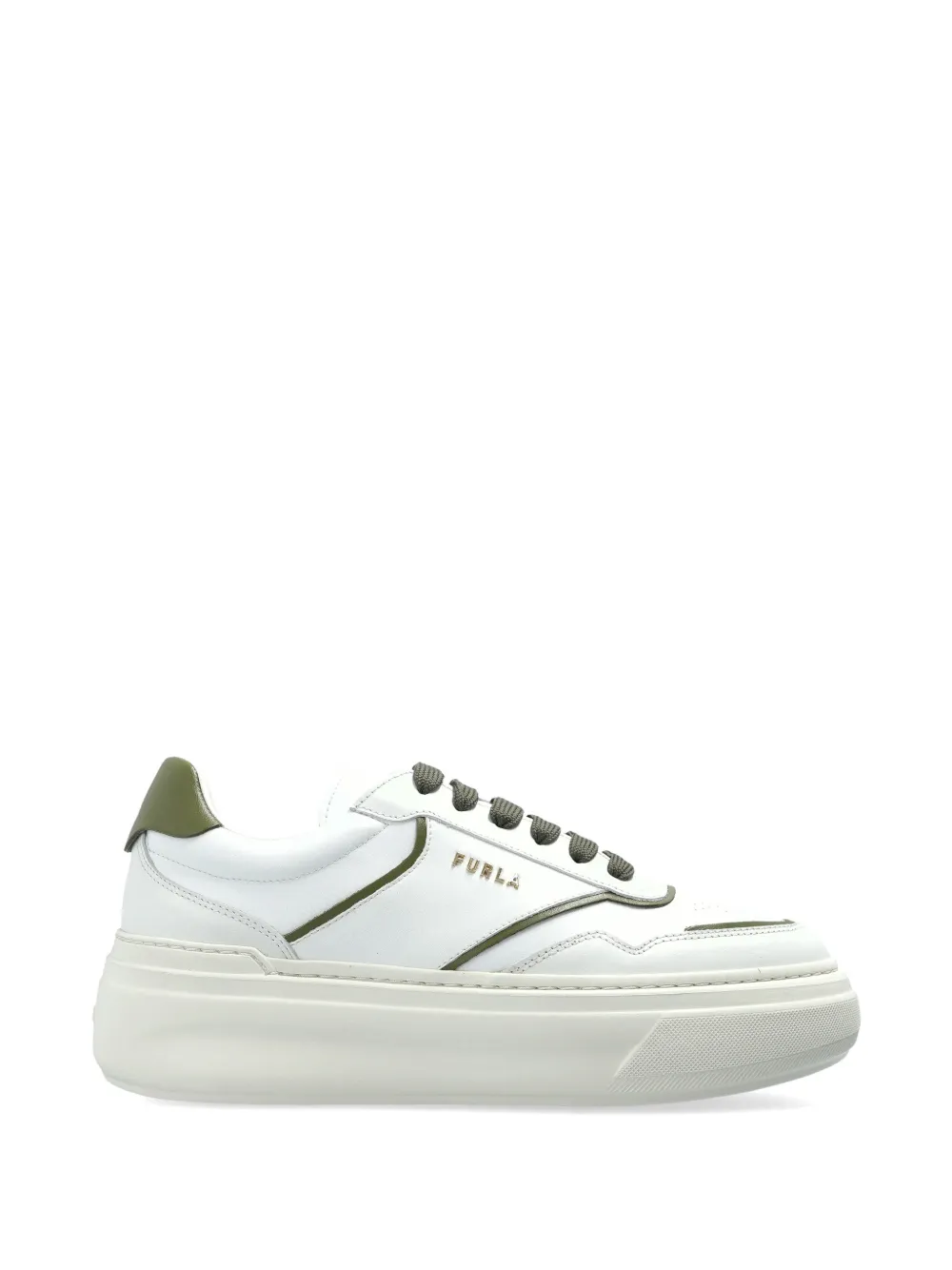 Furla Nuage lace-up leather sneakers - Bianco