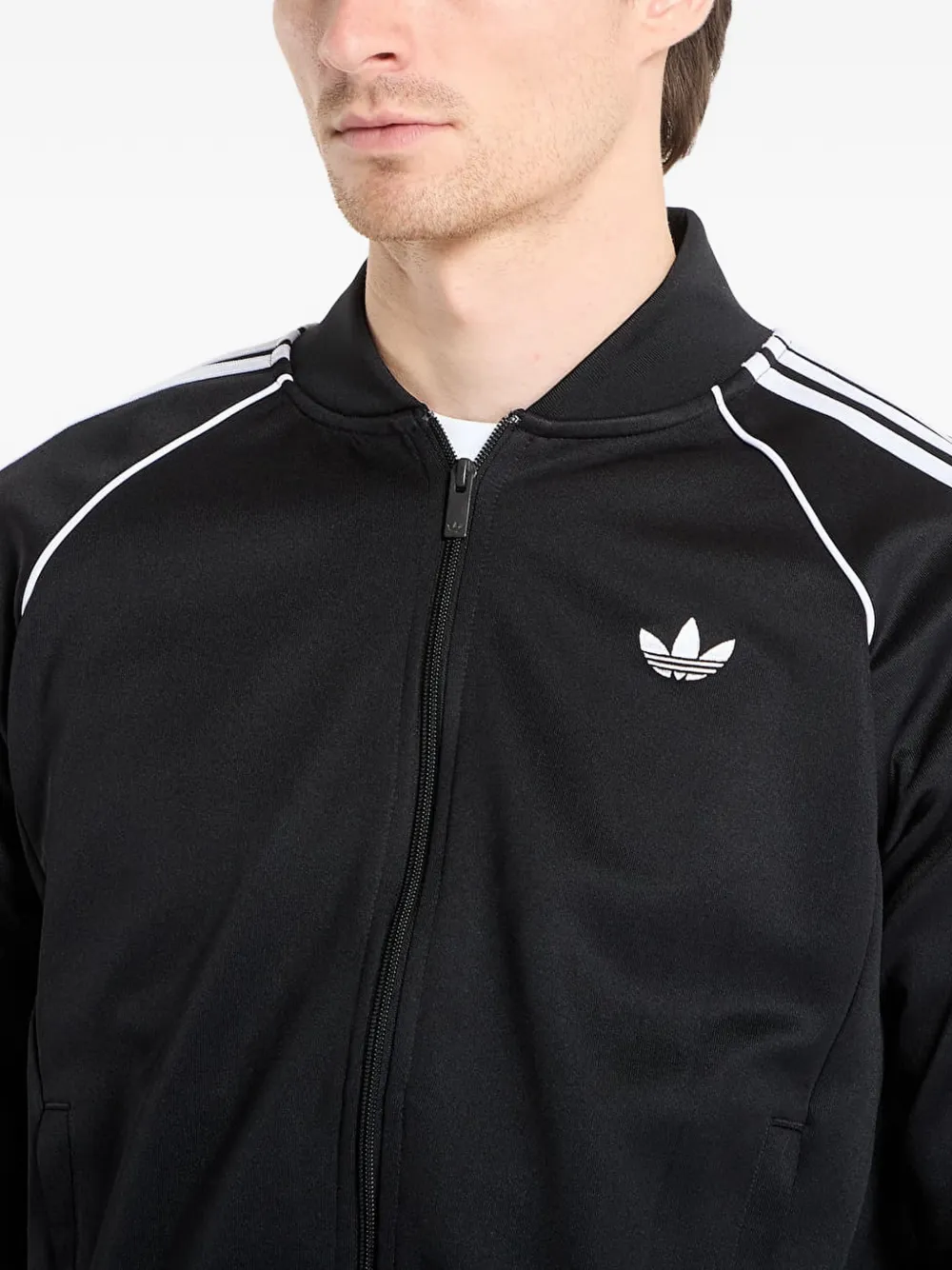adidas SST sweater met geborduurd logo en rits Zwart