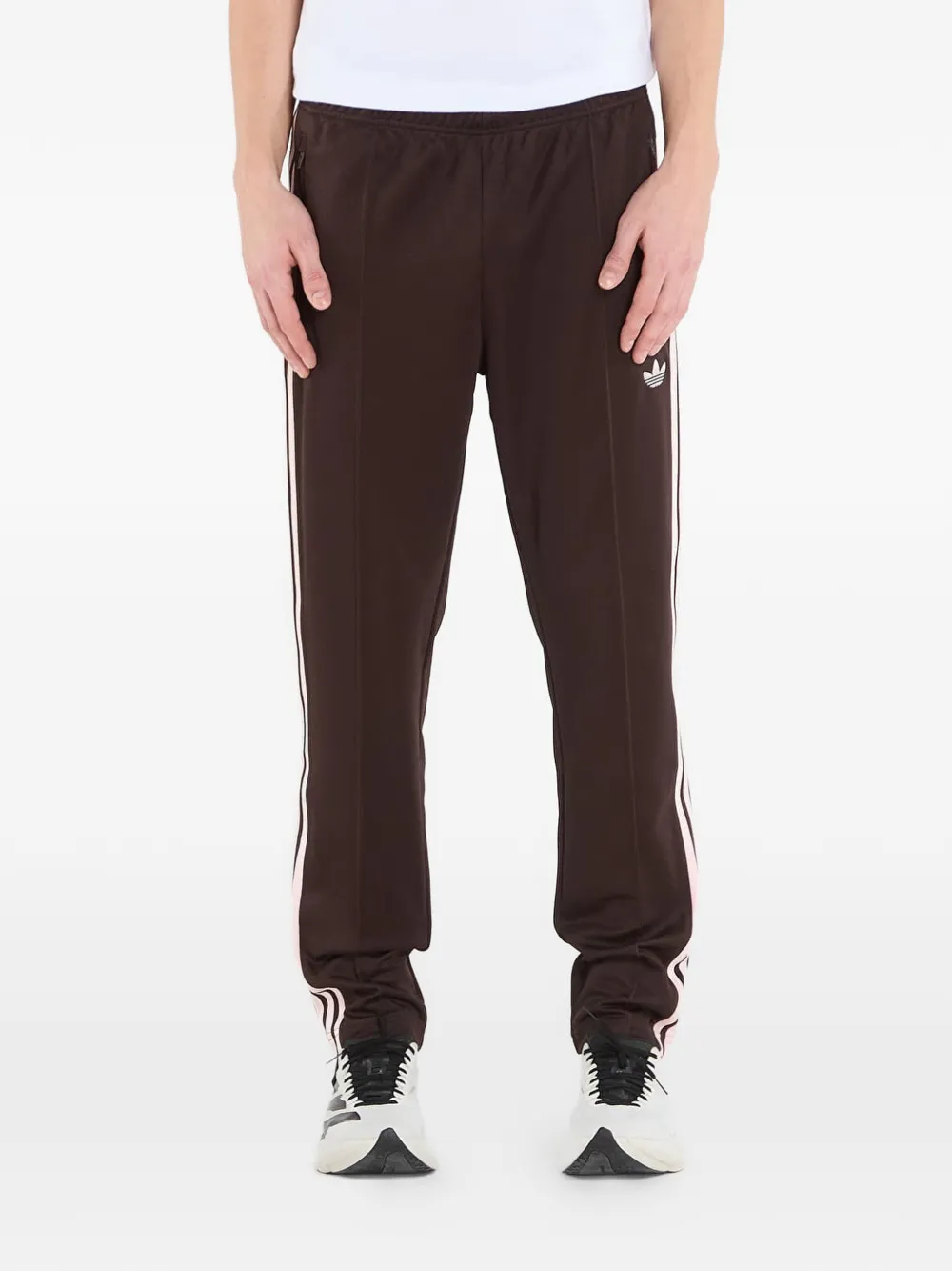 adidas side-striped track pants - Marrone