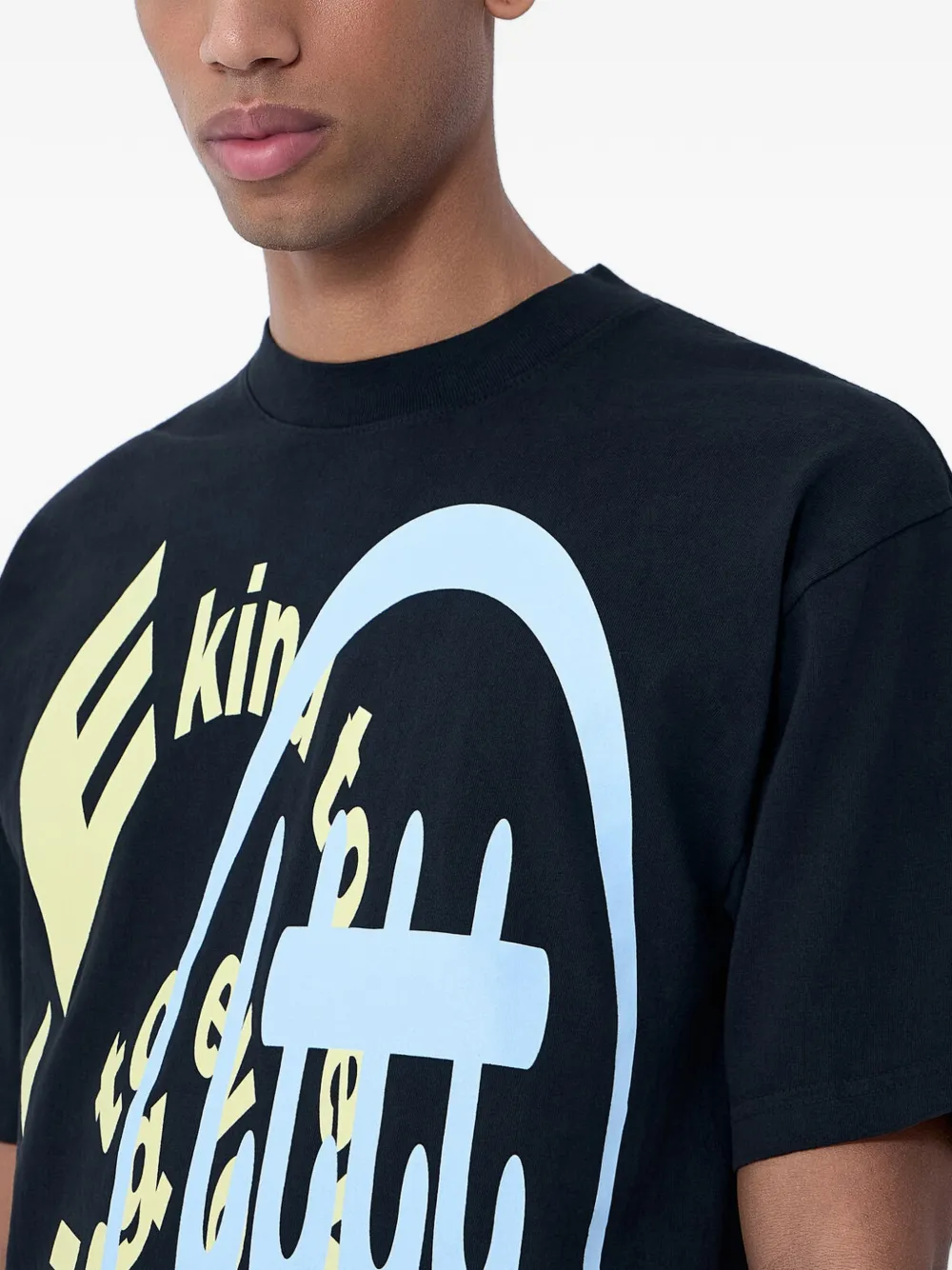b.Eautiful T-shirt met ronde hals en logoprint Zwart