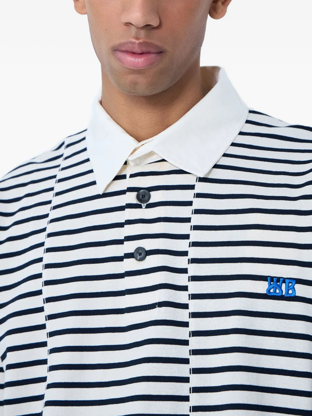 Wales Bonner Gestreept poloshirt Beige