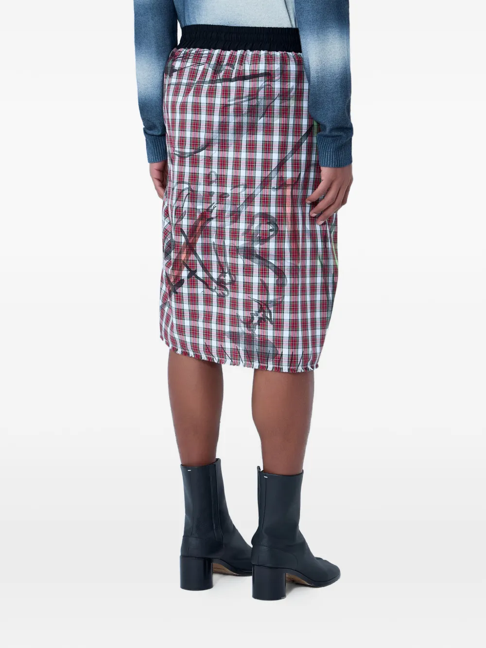 Vivienne Westwood ミルキーウェイ柄 アシンメトリー スカート Vivienne Westwood Asymmetrical Wrap check-print Skirt | Black