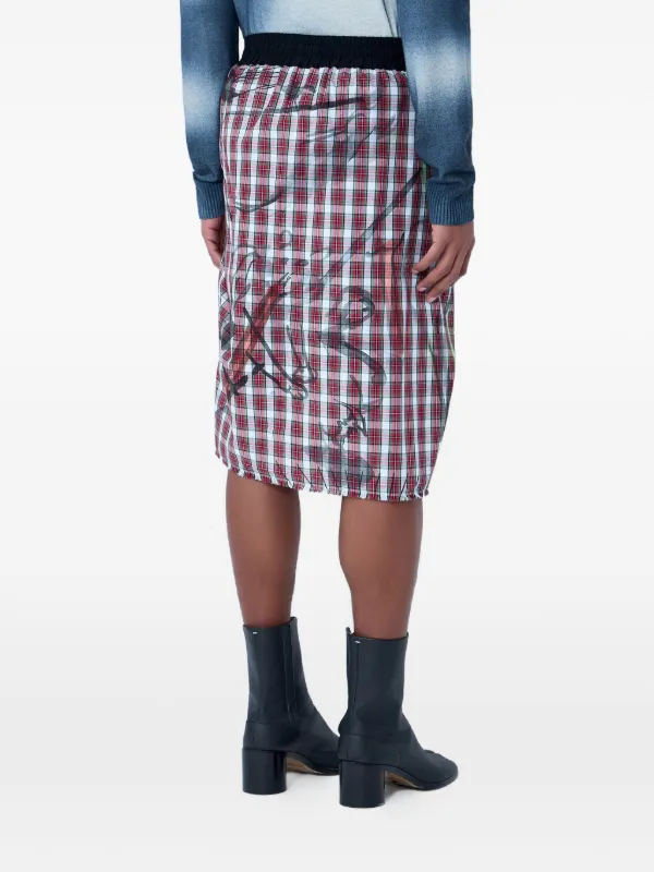 Vivienne Westwood ミルキーウェイ柄 アシンメトリー スカート Vivienne Westwood Asymmetrical Wrap check-print Skirt | Black