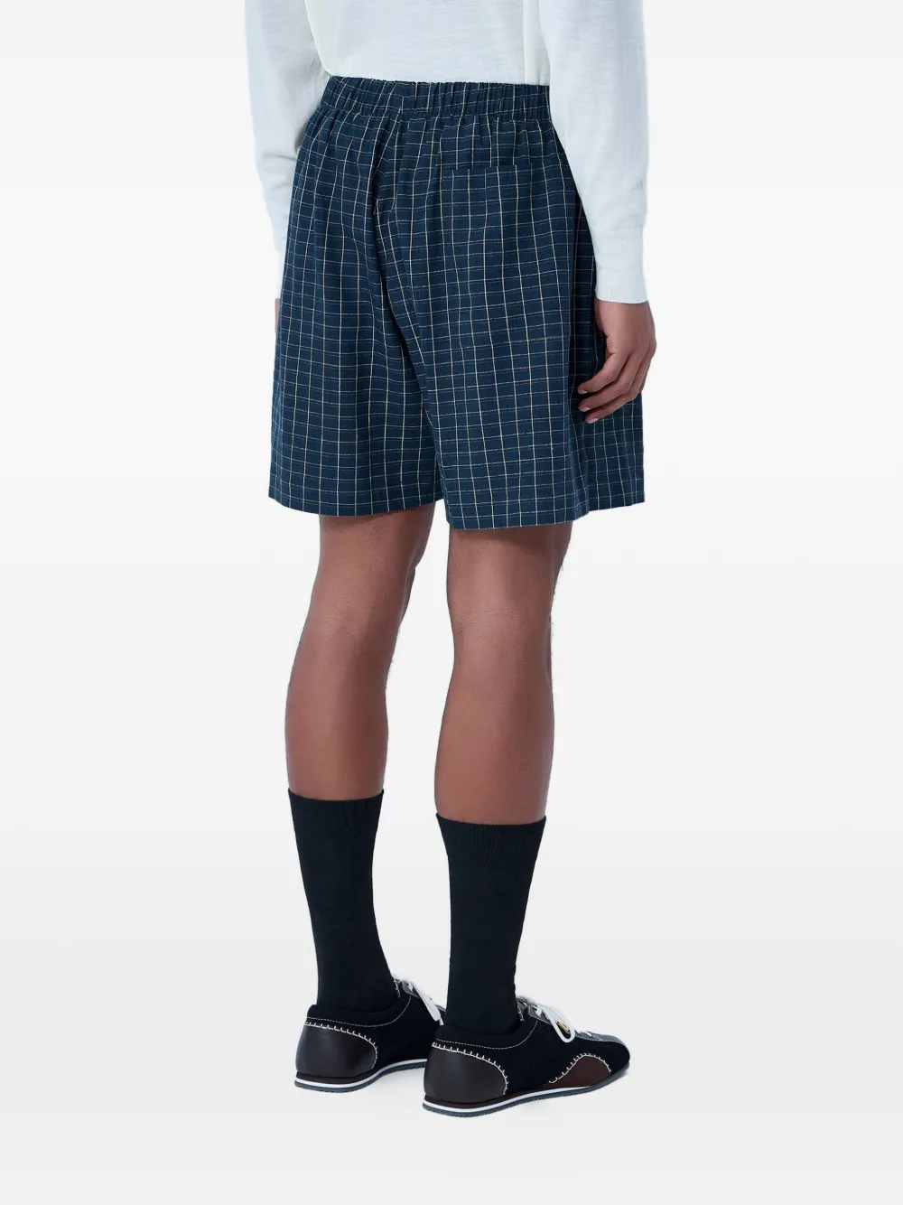 Wales Bonner Geruite shorts Blauw