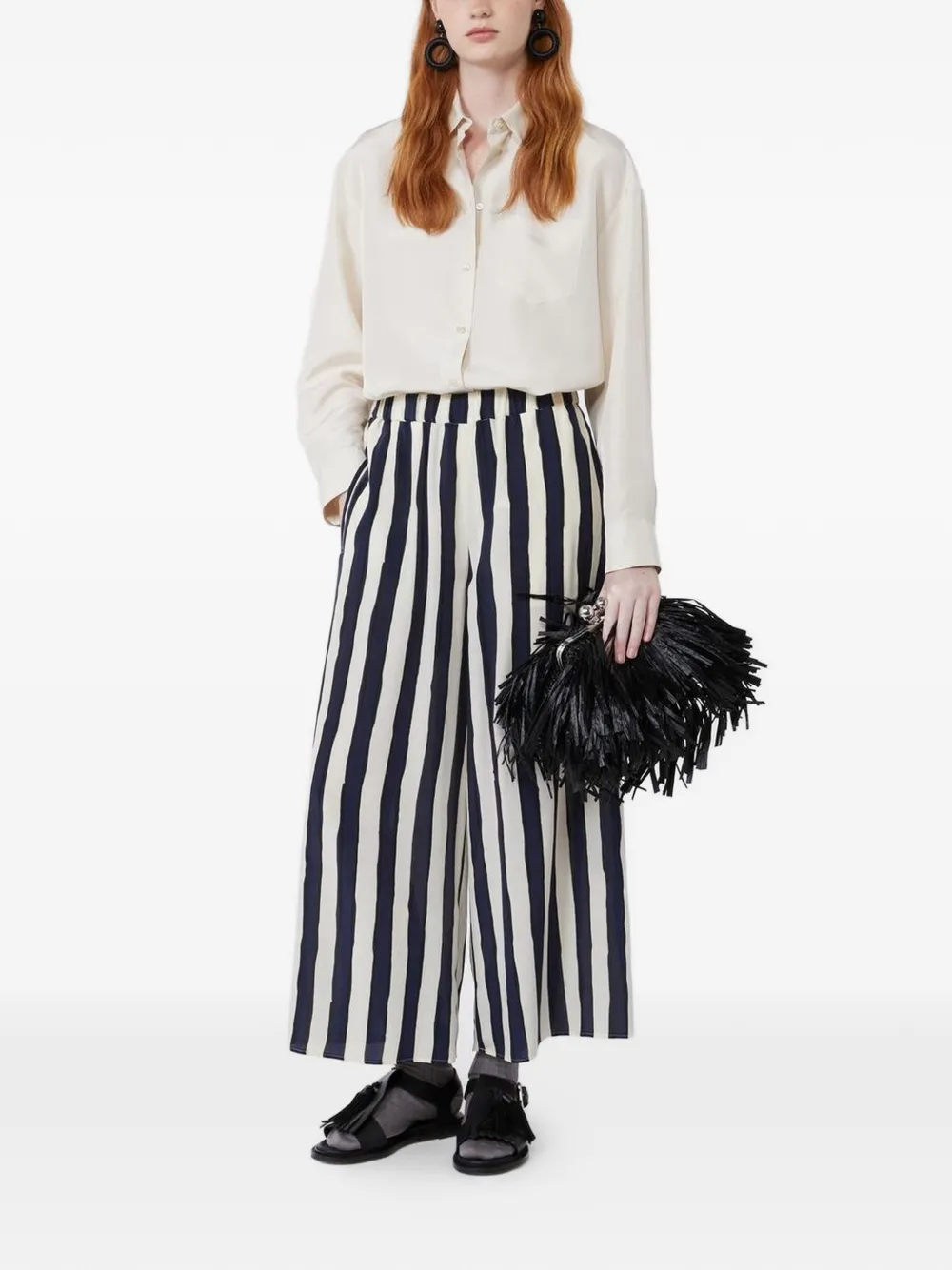  Weekend Max Mara Nirvana Striped-pattern Trousers - Blue 