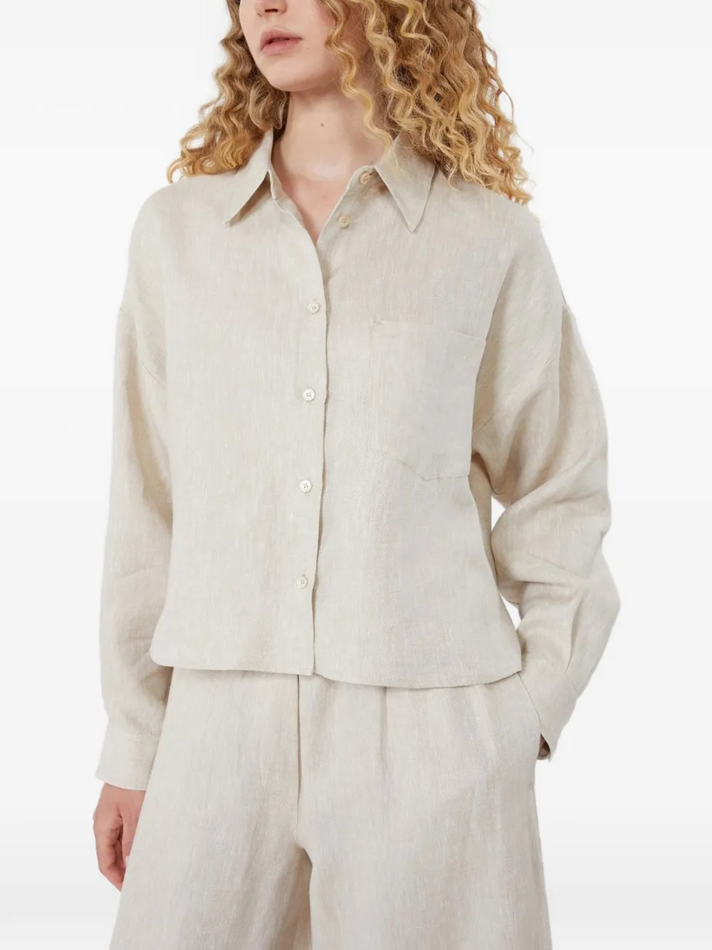 Weekend Max Mara pocket-detail linen shirt - Toni neutri