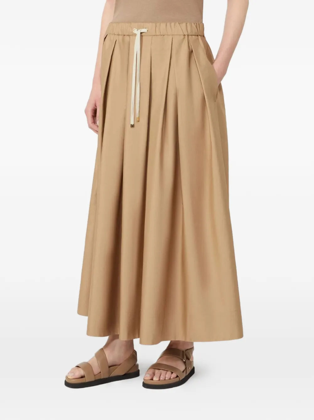  's Max Mara Smmpineta Pleated Drawstring Skirt - Neutrals 