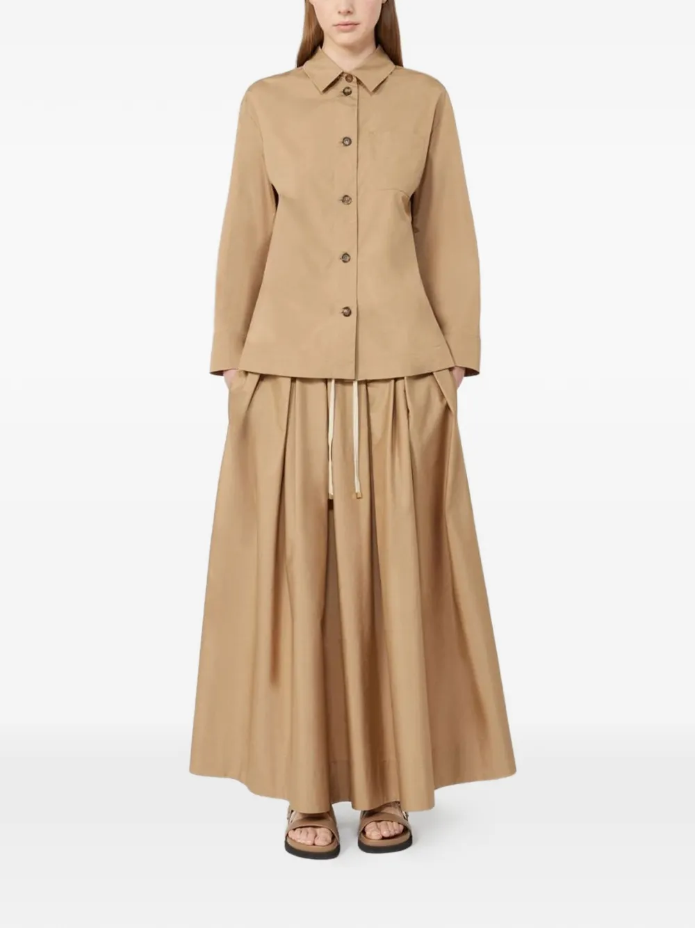  's Max Mara Smmpineta Pleated Drawstring Skirt - Neutrals 
