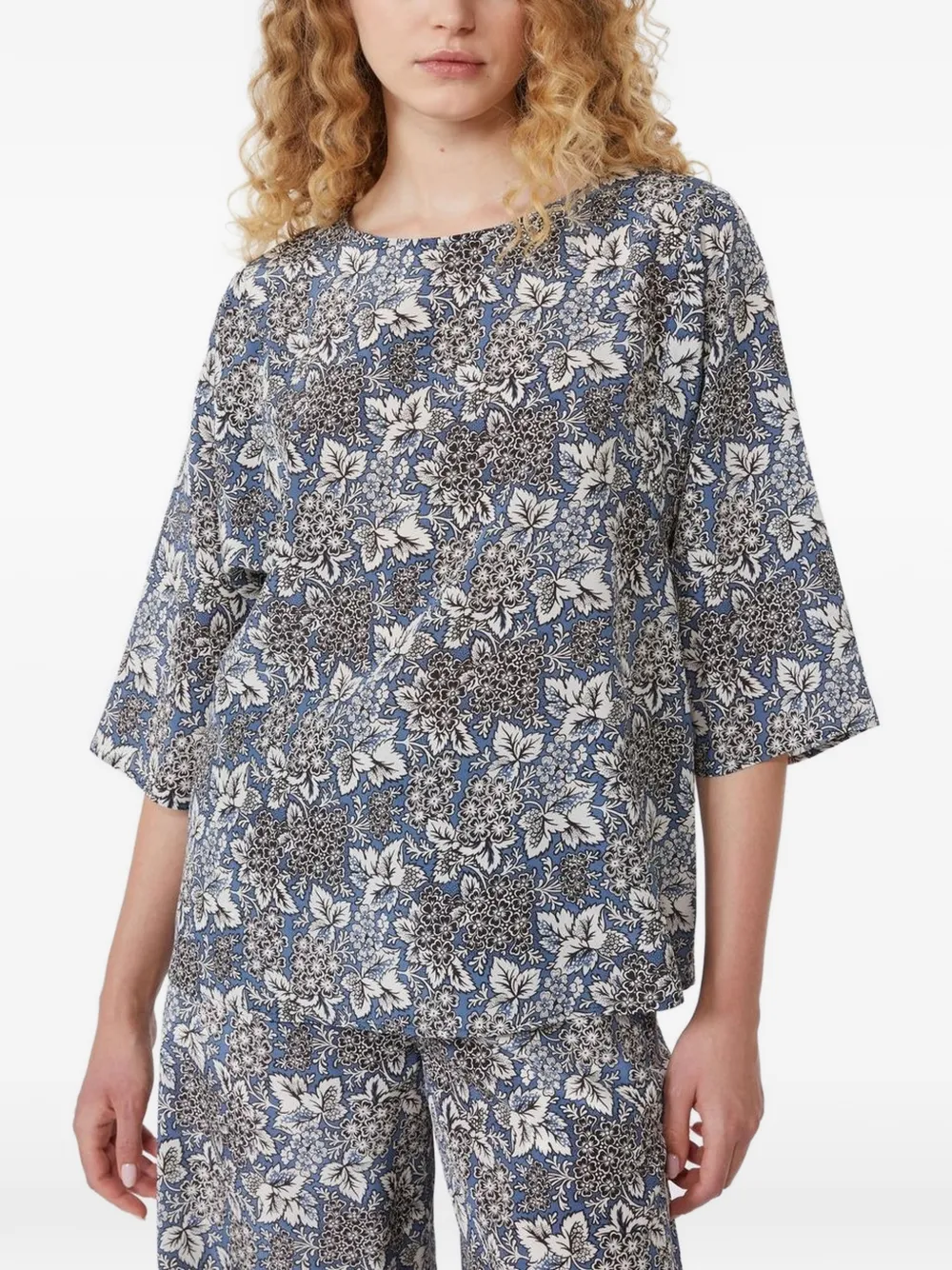  Weekend Max Mara Floral-pattern Blouse - Blue 