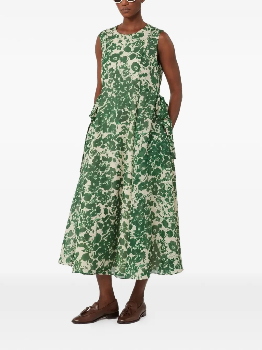 Floral-Pattern Midi Dress