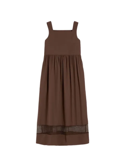 Weekend Max Mara square-neck lace-panel midi cotton dress