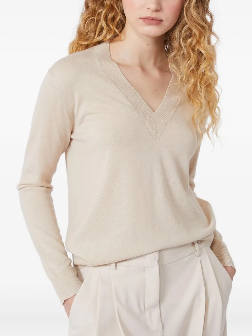  Weekend Max Mara V-neck Sweater - Neutrals 