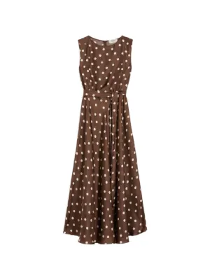 knee length dresses for ladies Lilac Floral Print Midi Dress with Corset Bodice main image 1